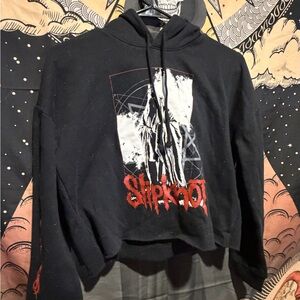 Hot Topic Black Slipknot Cropped Hoodie